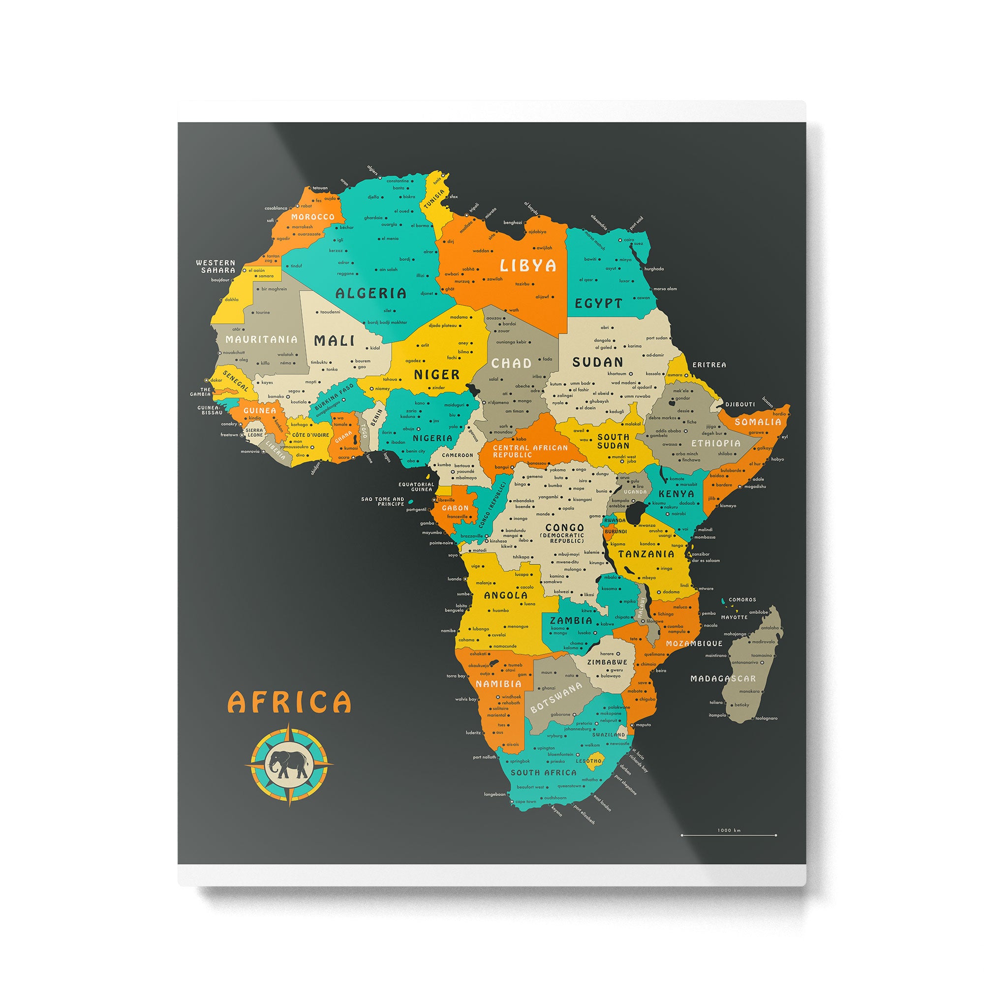 AFRICA MAP Metal Print Gallery Image 4