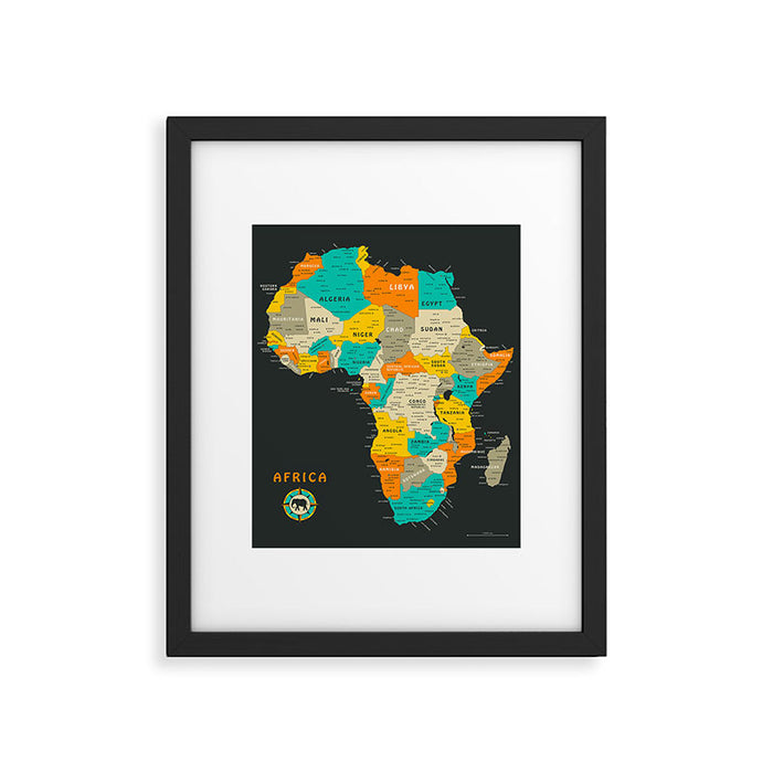 AFRICA MAP Framed Art Print Gallery Image 1
