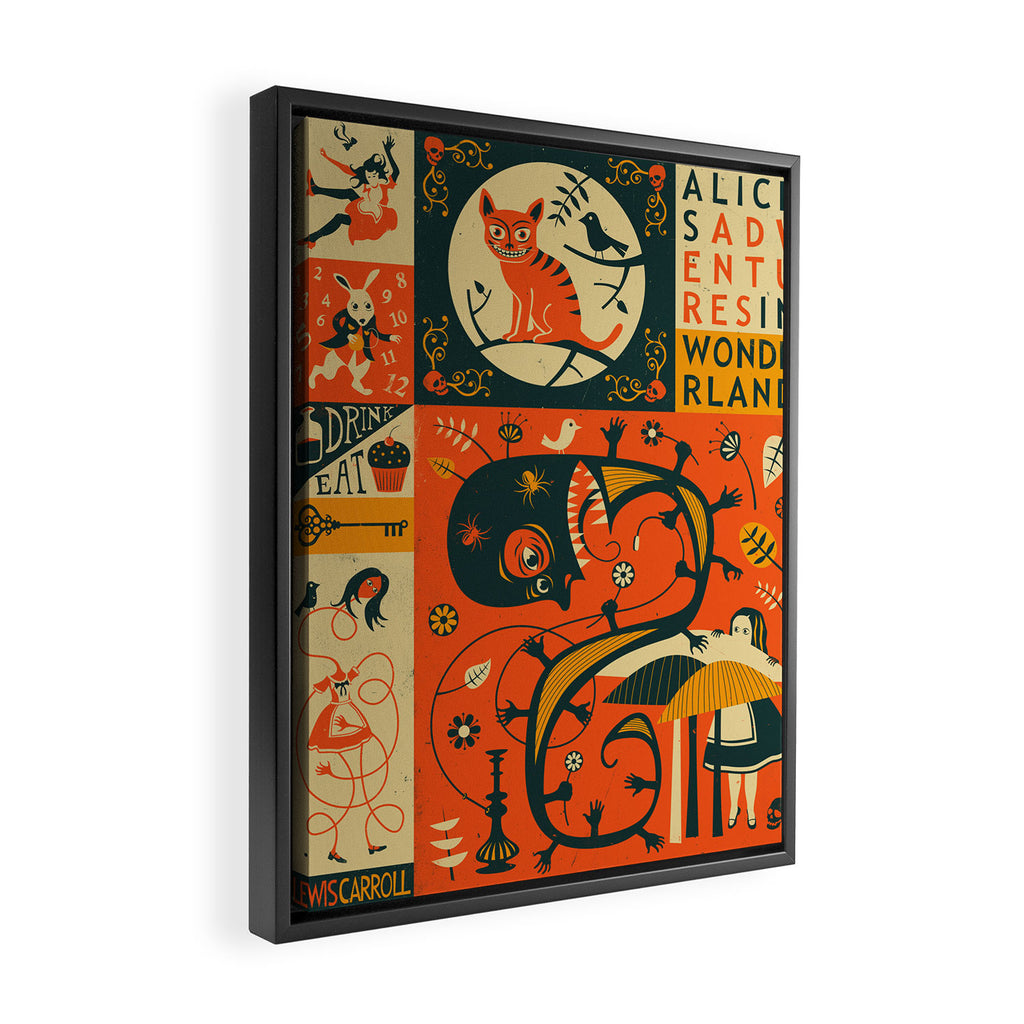 ALICE'S ADVENTURES IN WONDERLAND Framed Canvas Print Gallery Image 2