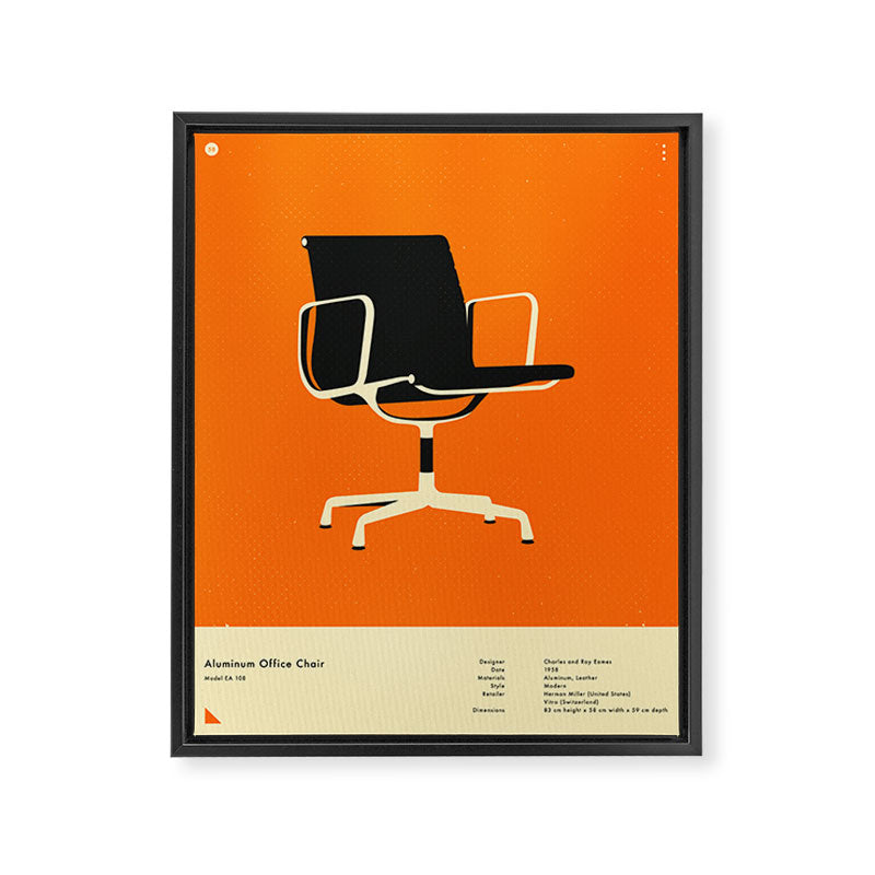 Aluminum Office Chair (1958) Framed Canvas Print Gallery Image 6