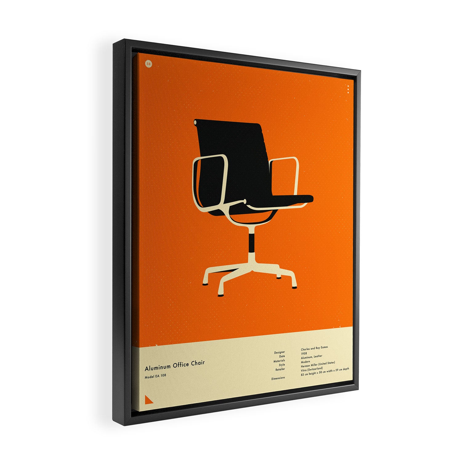 Aluminum Office Chair (1958) Framed Canvas Print Gallery Image 2