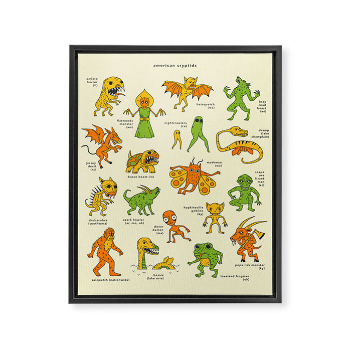 AMERICAN CRYPTIDS Framed Canvas Print Gallery Image 1