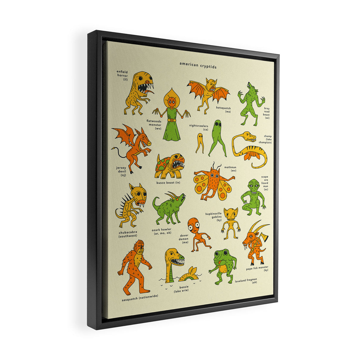 AMERICAN CRYPTIDS Framed Canvas Print Gallery Image 2
