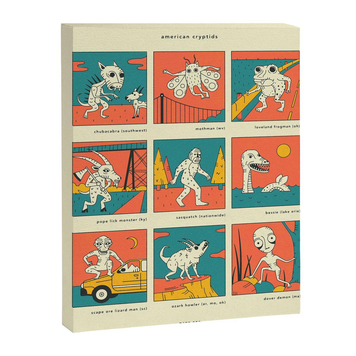 AMERICAN CRYPTIDS (page one) Canvas Print Gallery Image 6