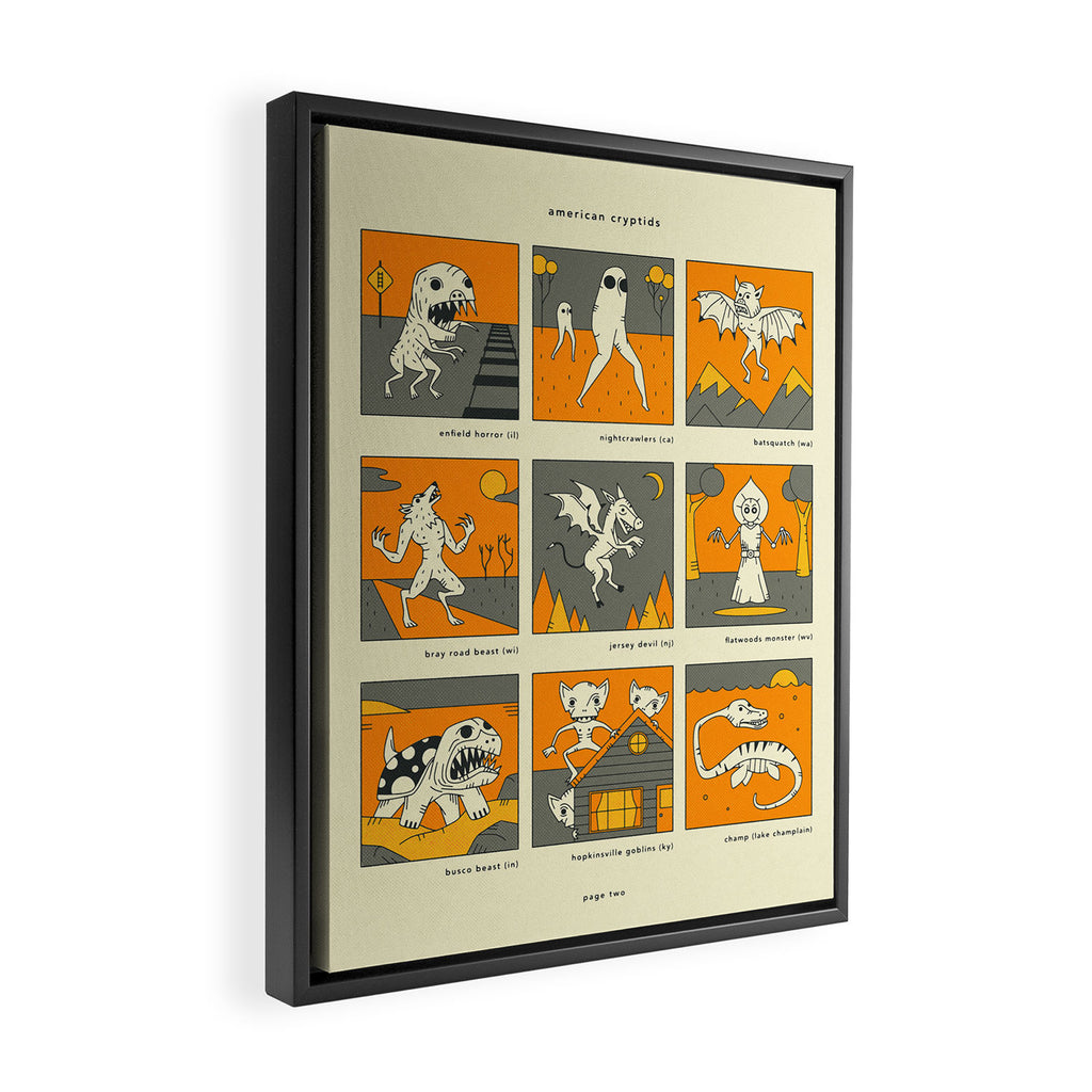 AMERICAN CRYPTIDS (page two) Framed Canvas Print Gallery Image 2