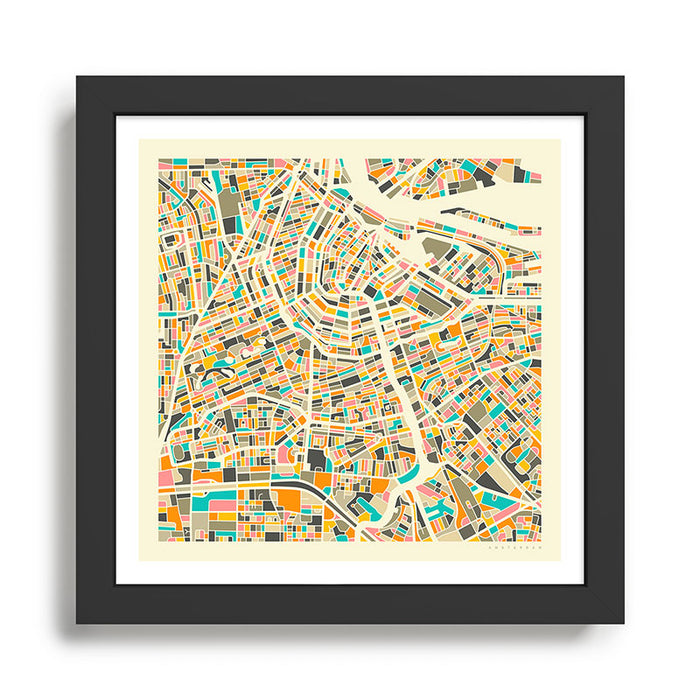 Amsterdam Map Framed Art Print Gallery Image 1