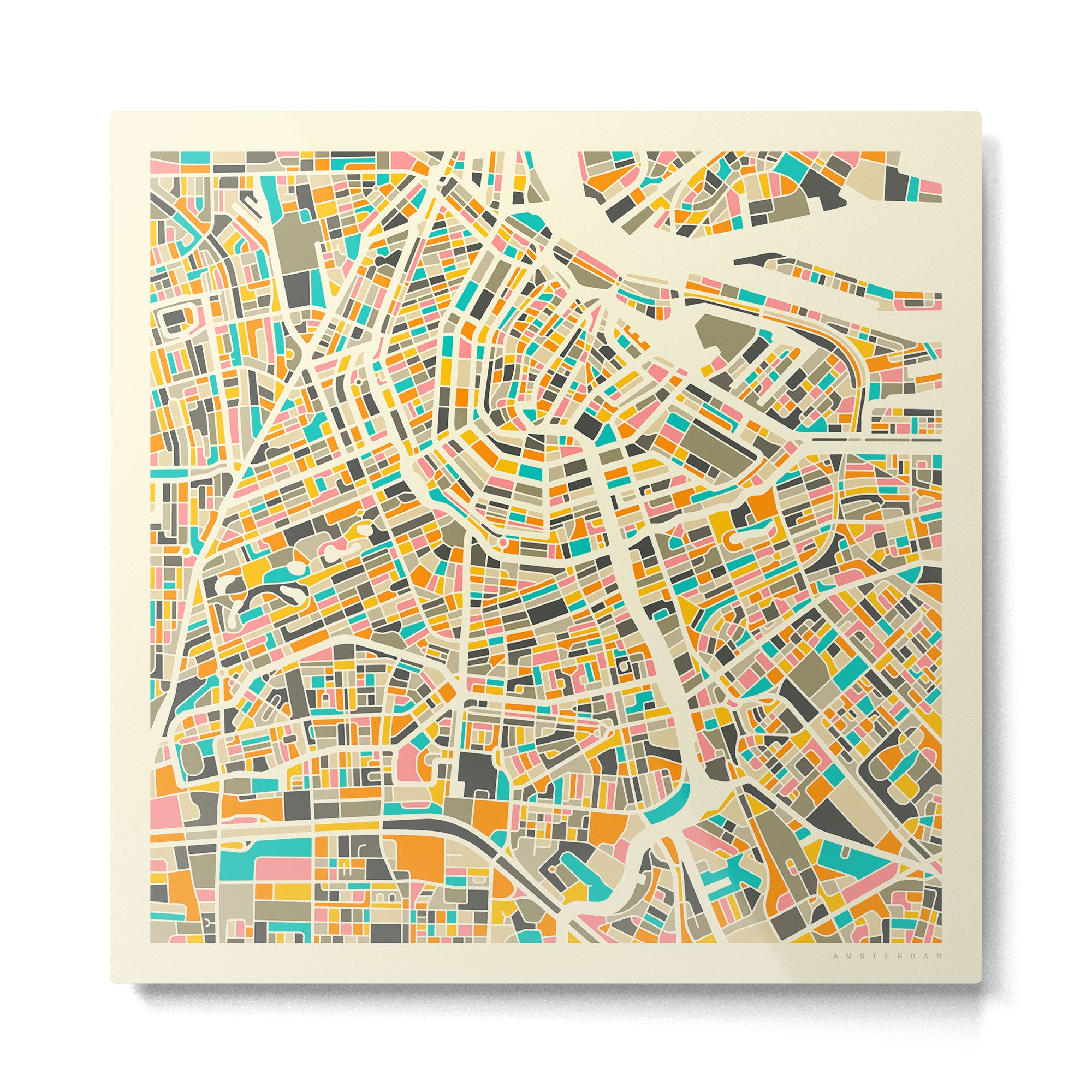 Amsterdam Map Metal Print Gallery Image 2