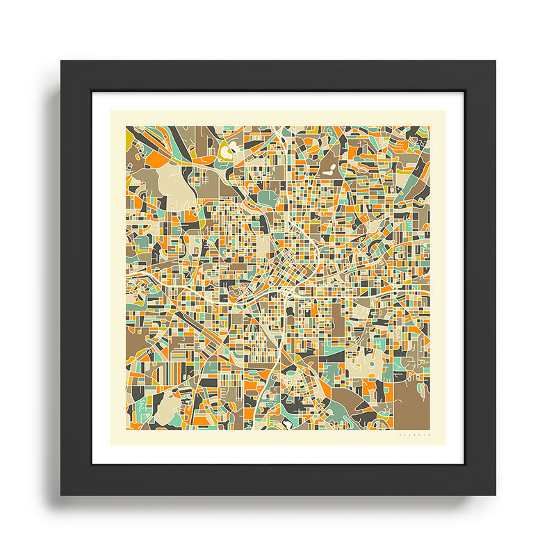 ATLANTA MAP Framed Art Print Gallery Image 1
