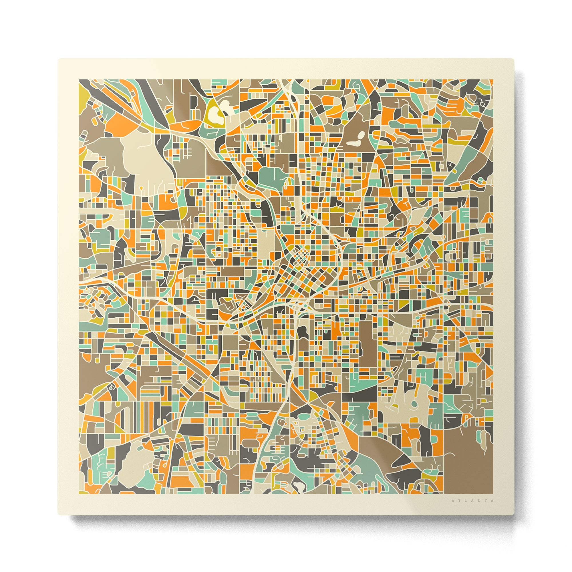 ATLANTA MAP Metal Print Gallery Image 2