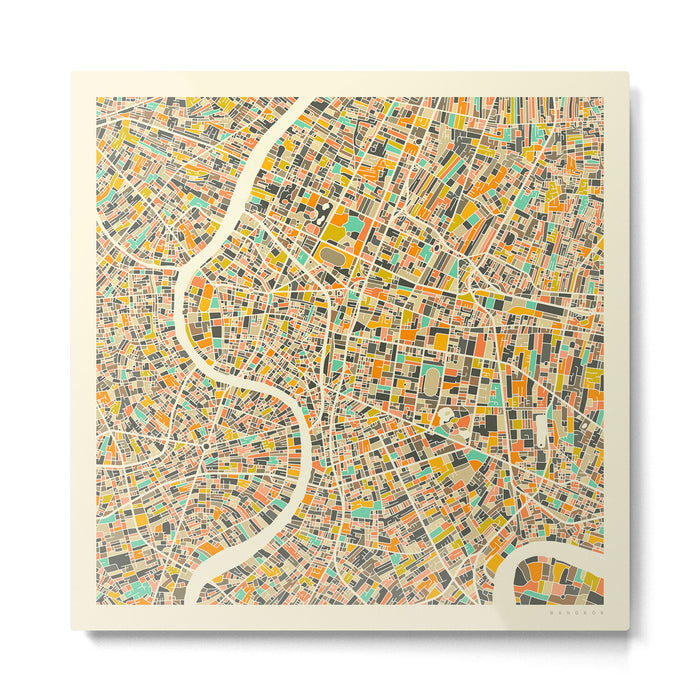BANGKOK MAP Metal Print Gallery Image 1