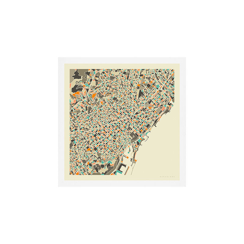 BARCELONA MAP Art Print Gallery Image 1