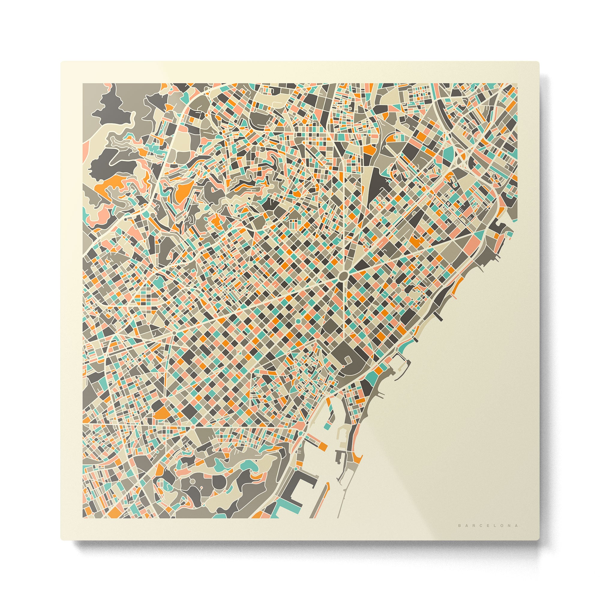 BARCELONA MAP Metal Print Gallery Image 2