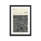BERLIN MAP Framed Art Print Gallery Image 2