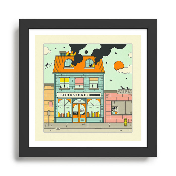 BOOKSTORE Framed Art Print Gallery Image 1