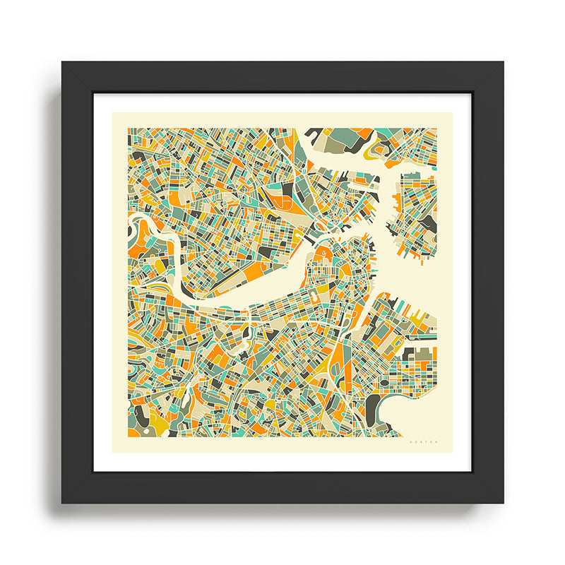 Boston Map Framed Art Print Gallery Image 1