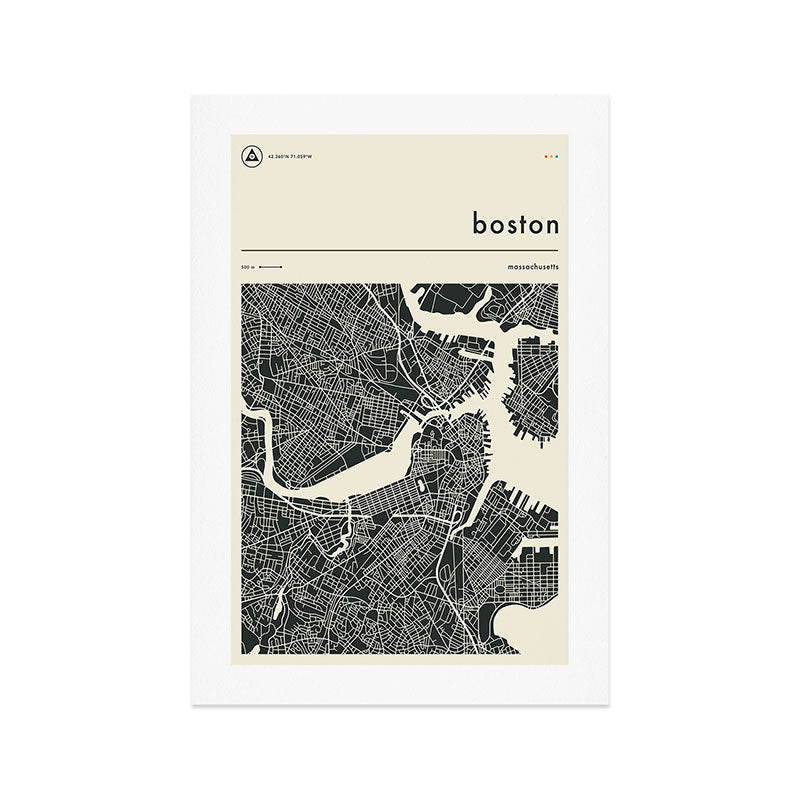 BOSTON MAP Art Print Gallery Image 1