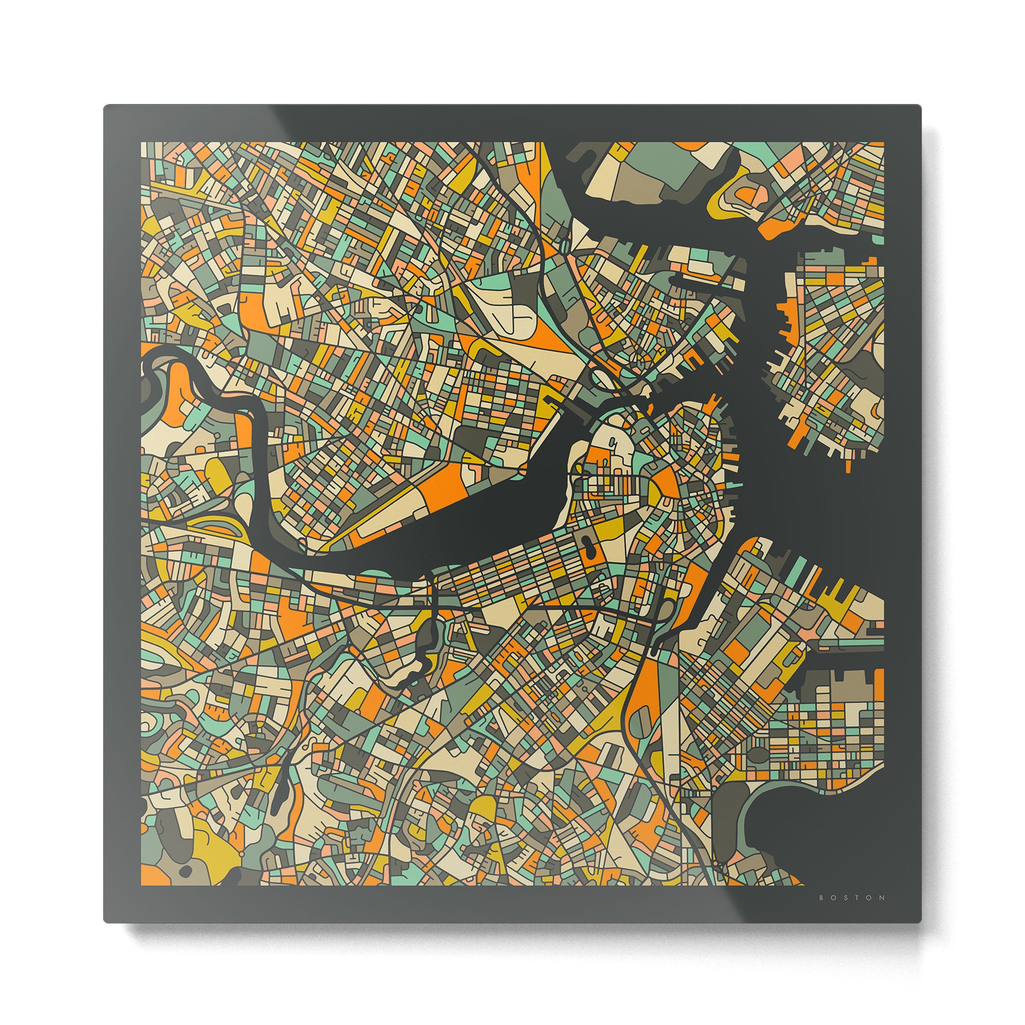 BOSTON MAP Metal Print Gallery Image 2