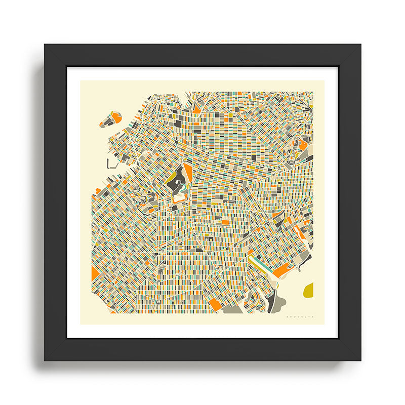 Brooklyn Map Framed Art Print Gallery Image 1
