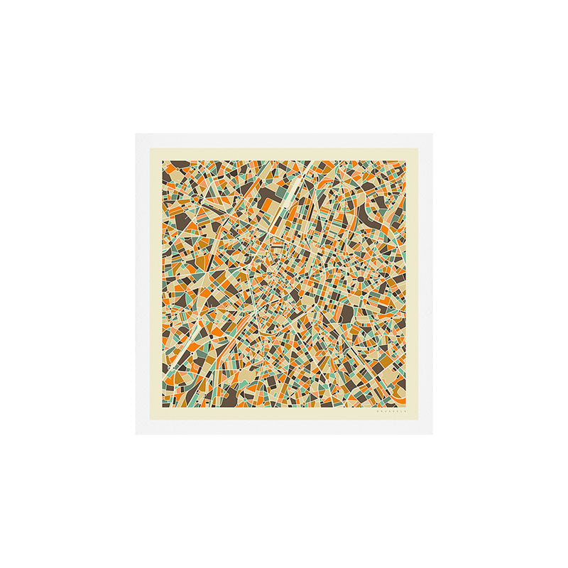BRUSSELS MAP Art Print Gallery Image 1