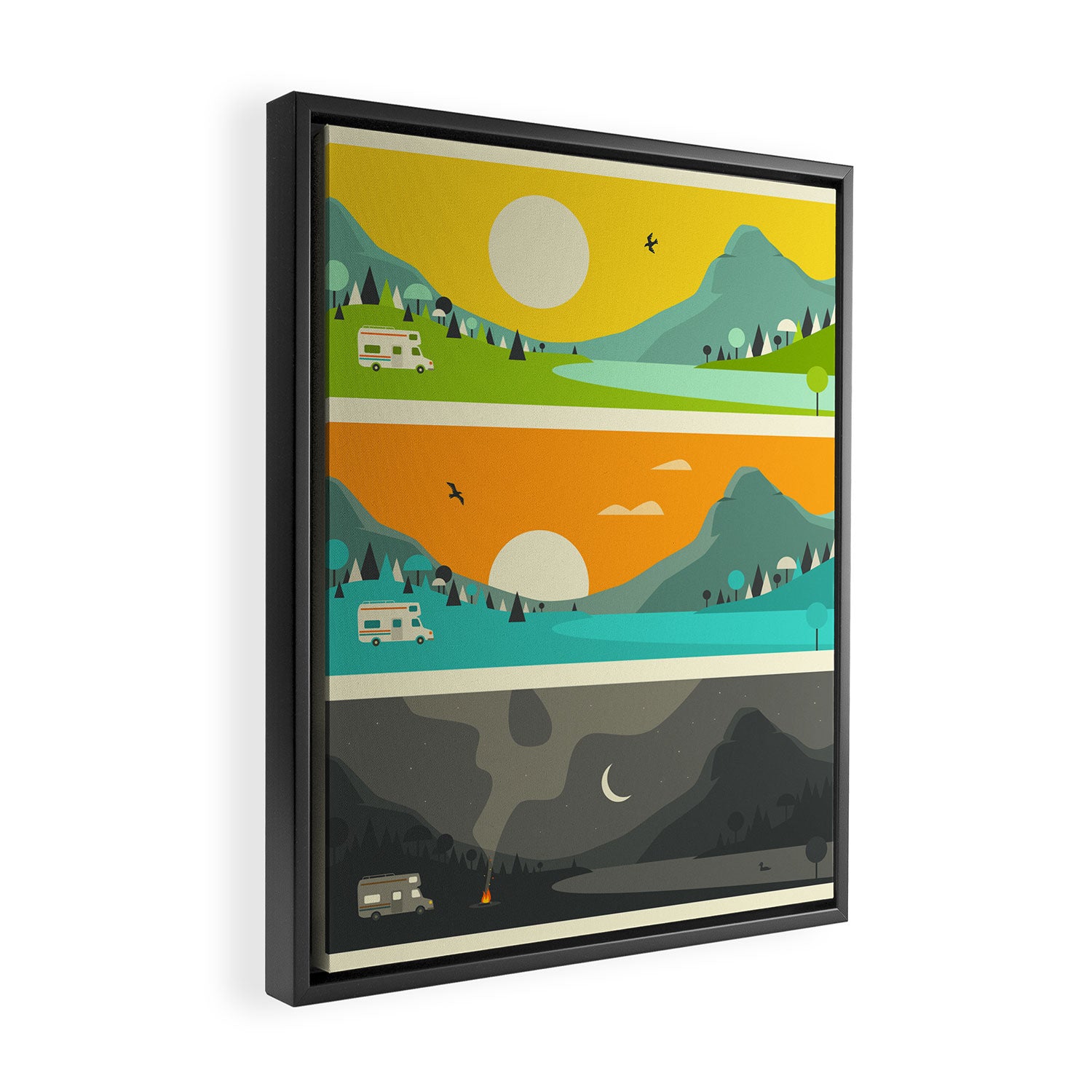 CAMPFIRE 1 Framed Canvas Print Gallery Image 2