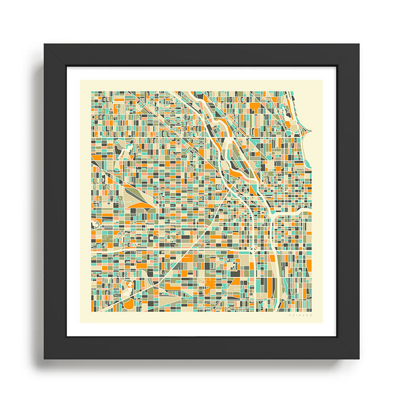 Chicago Map Framed Art Print Gallery Image 1