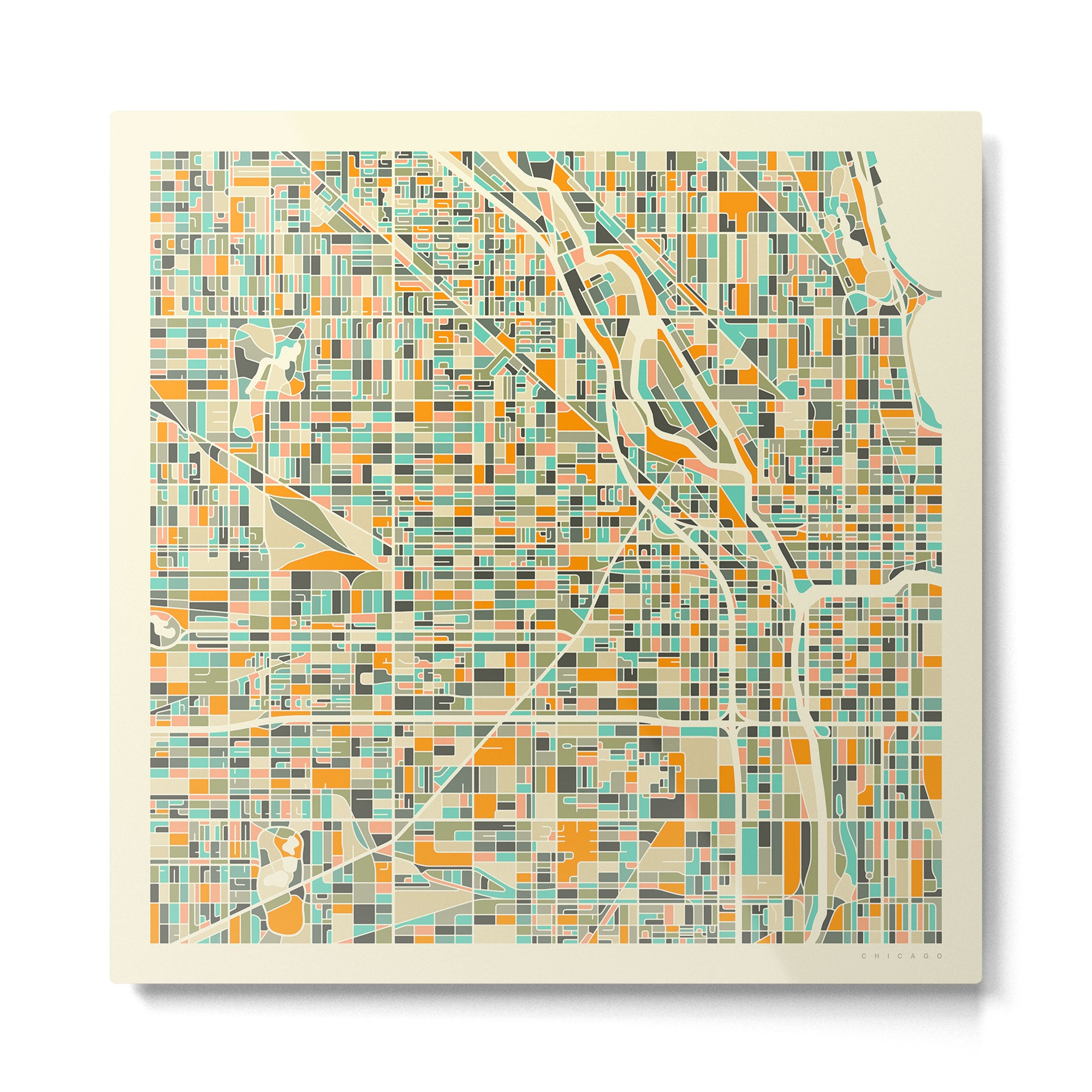 Chicago Map Metal Print Gallery Image 2
