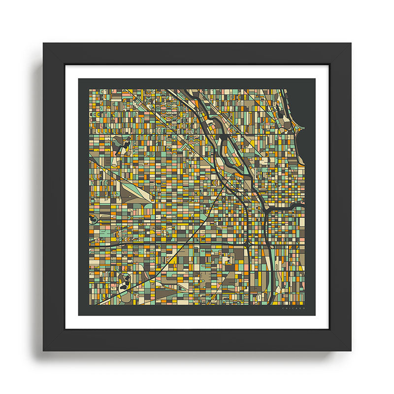CHICAGO MAP Framed Art Print Gallery Image 1