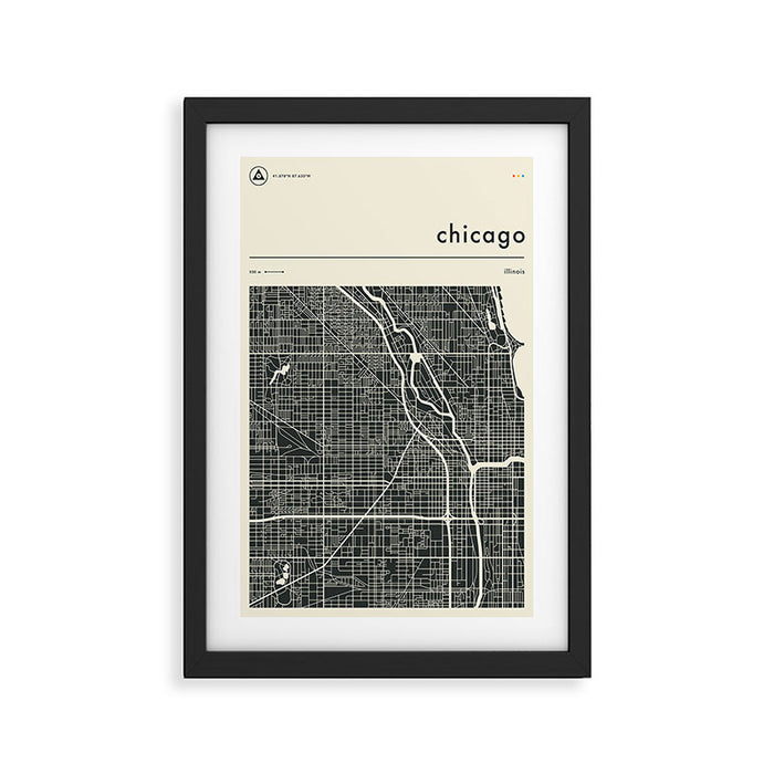CHICAGO MAP Framed Art Print Gallery Image 1
