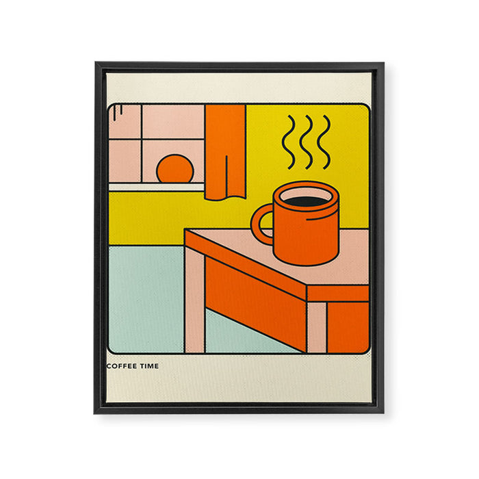 COFFEE TIME Framed Canvas Print Gallery Image 1