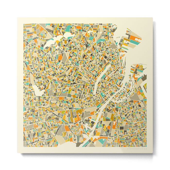 COPENHAGEN MAP Metal Print Gallery Image 1