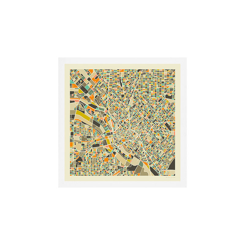 Dallas Map Art Print Gallery Image 1