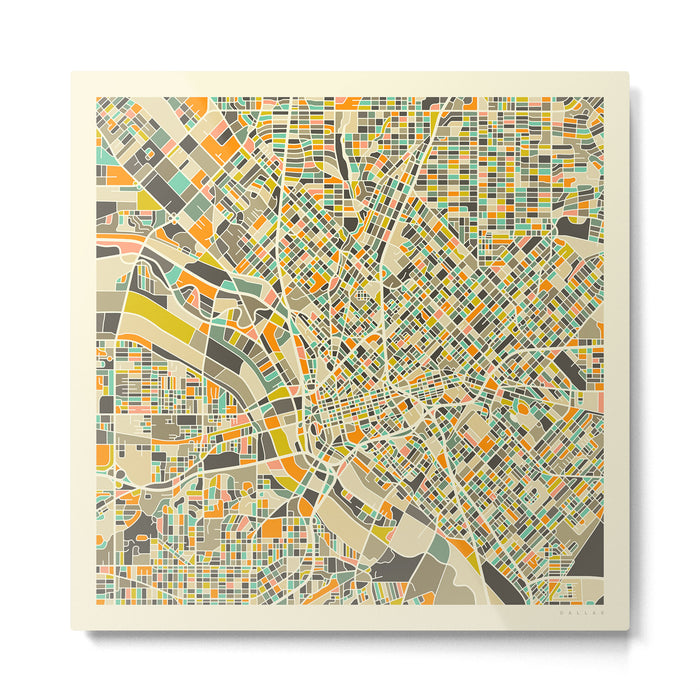 Dallas Map Metal Print Gallery Image 1