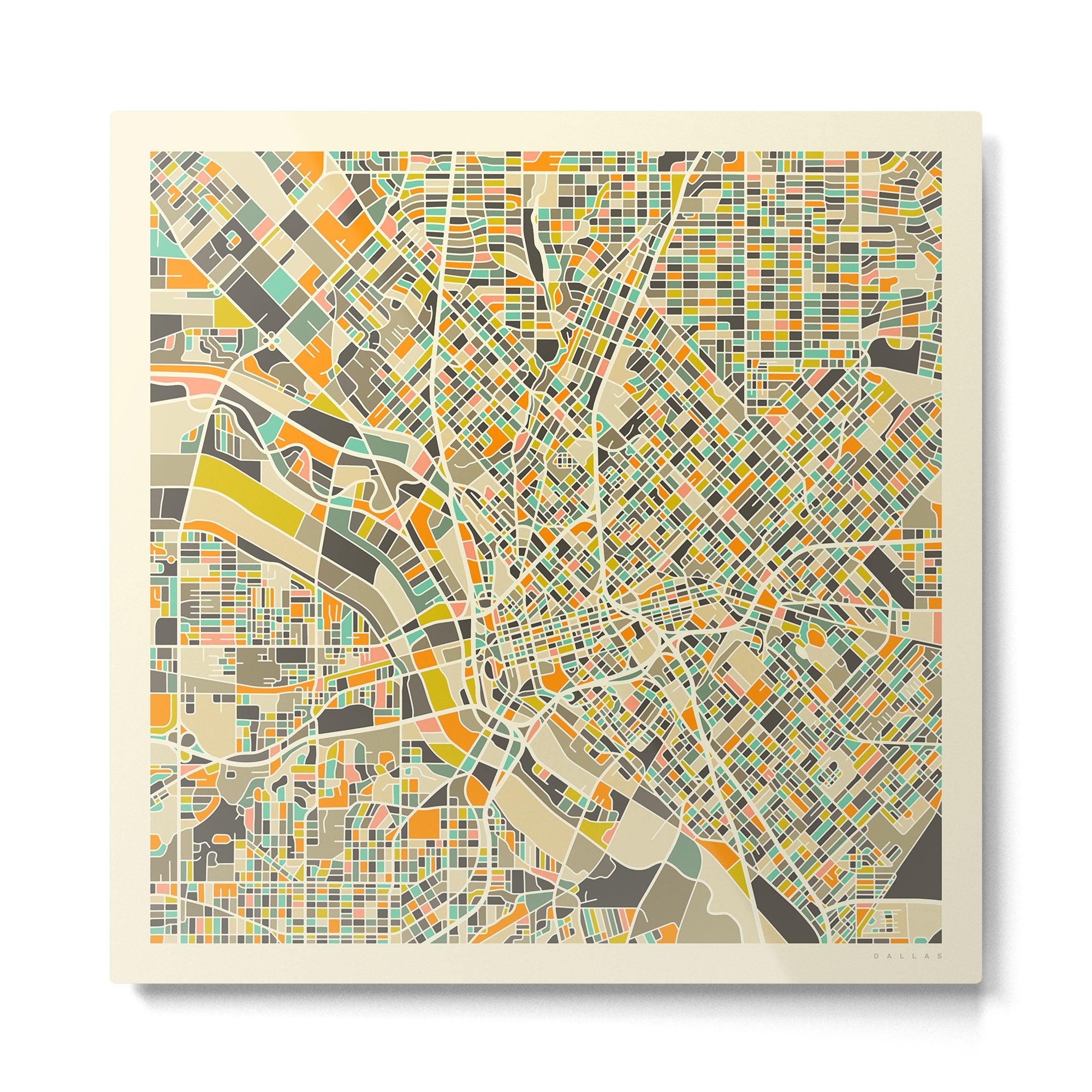 Dallas Map Metal Print Gallery Image 2