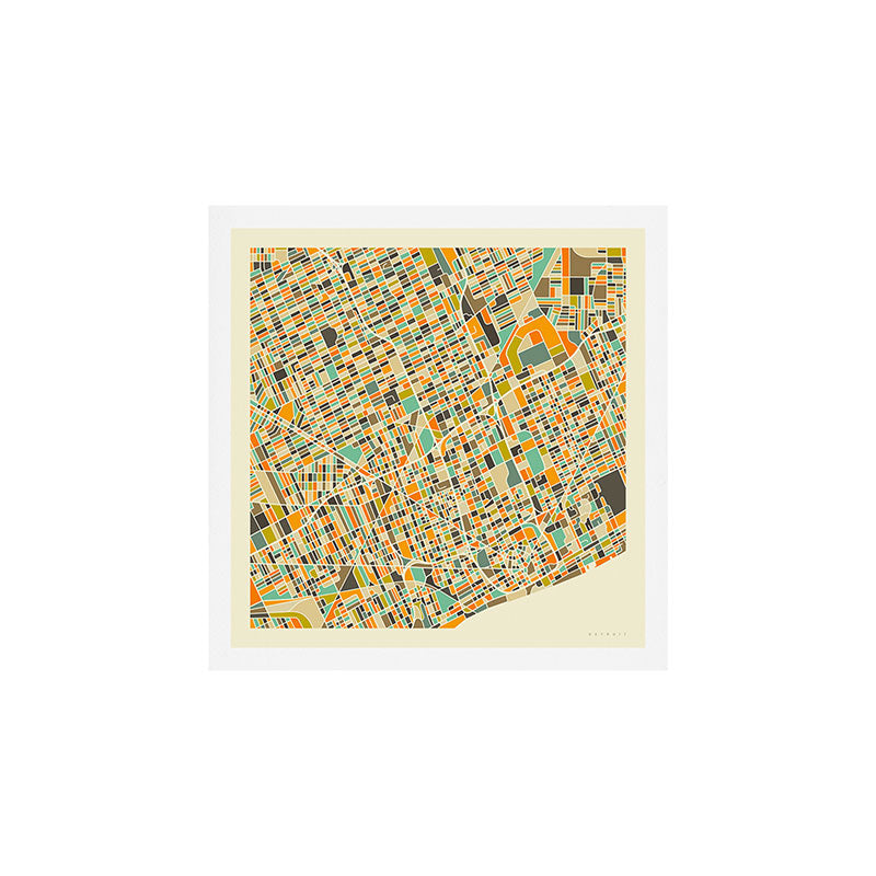 Detroit Map Art Print Gallery Image 1
