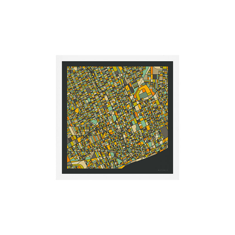 DETROIT MAP Art Print Gallery Image 1