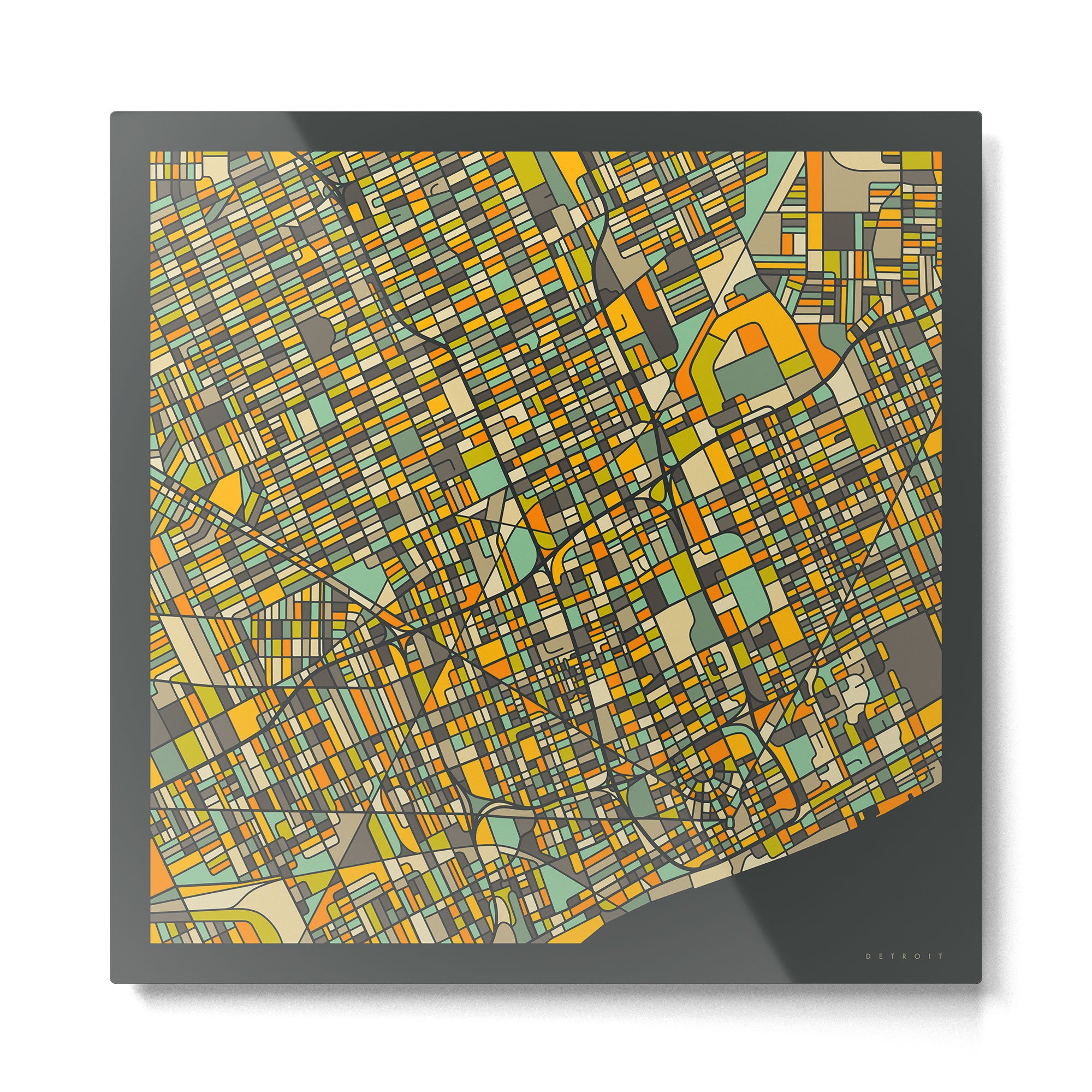 DETROIT MAP Metal Print Gallery Image 2