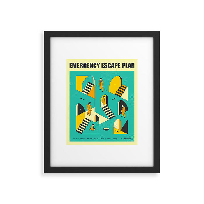 EMERGENCY ESCAPE PLAN 1 Framed Art Print Gallery Image 1