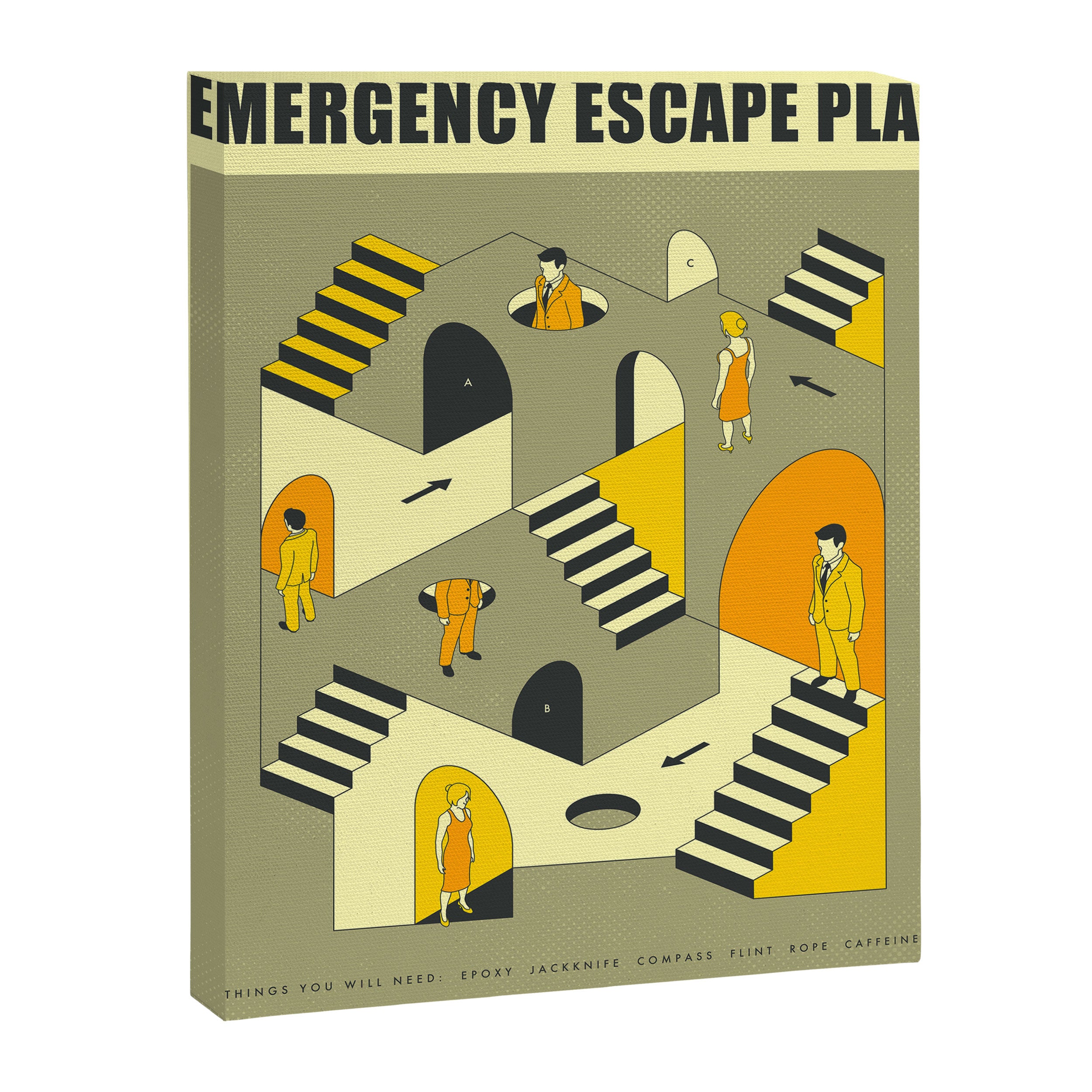 EMERGENCY ESCAPE PLAN 3 Canvas Print Gallery Image 6