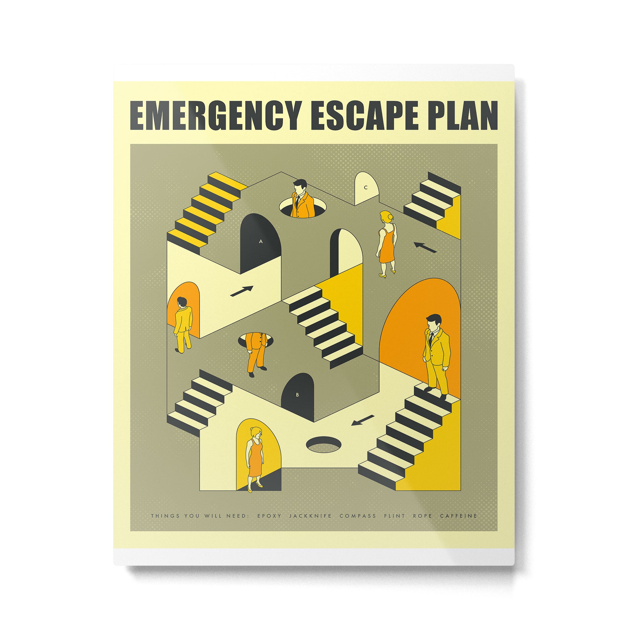 EMERGENCY ESCAPE PLAN 3 Metal Print Gallery Image 4