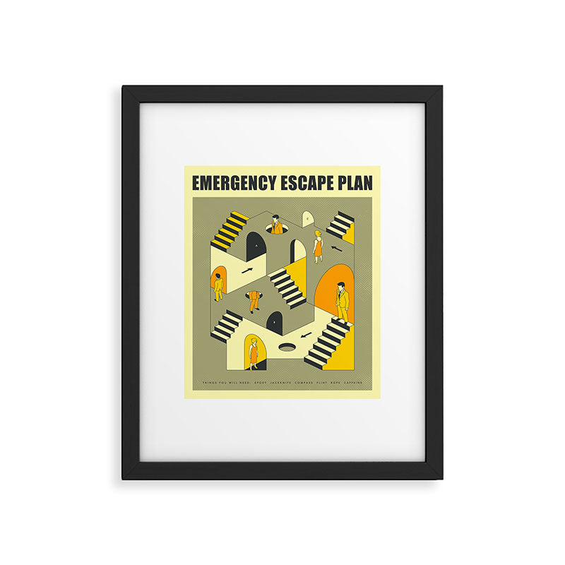 EMERGENCY ESCAPE PLAN 3 Framed Art Print Gallery Image 4