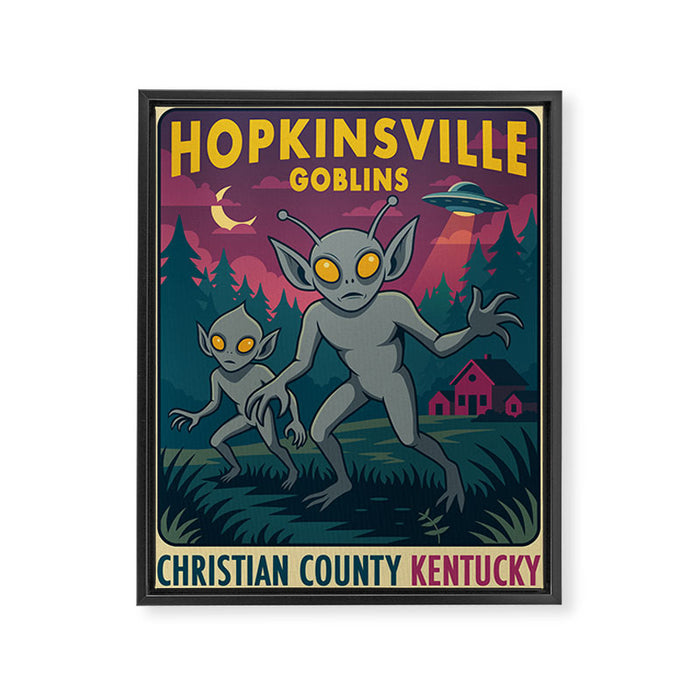 Hopkinsville Goblins Framed Canvas Print Gallery Image 1