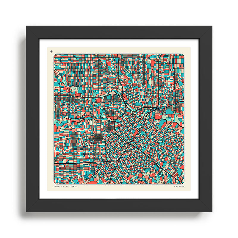 HOUSTON MAP (2022 edition) Framed Art Print Gallery Image 1