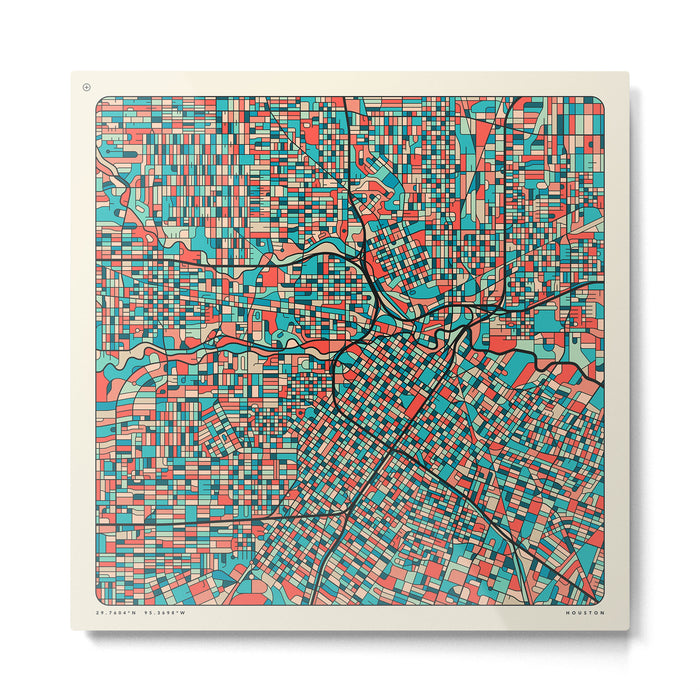 HOUSTON MAP (2022 edition) Metal Print Gallery Image 1