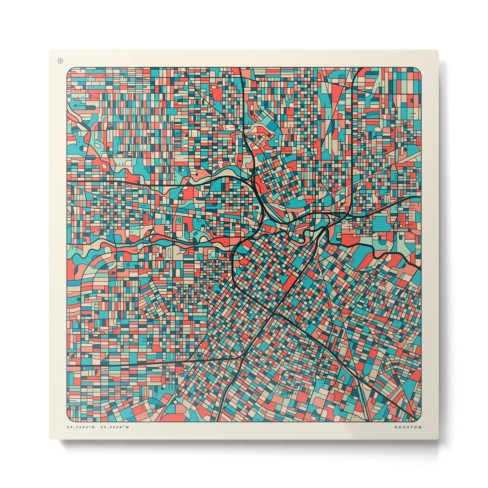 HOUSTON MAP (2022 edition) Metal Print Gallery Image 2