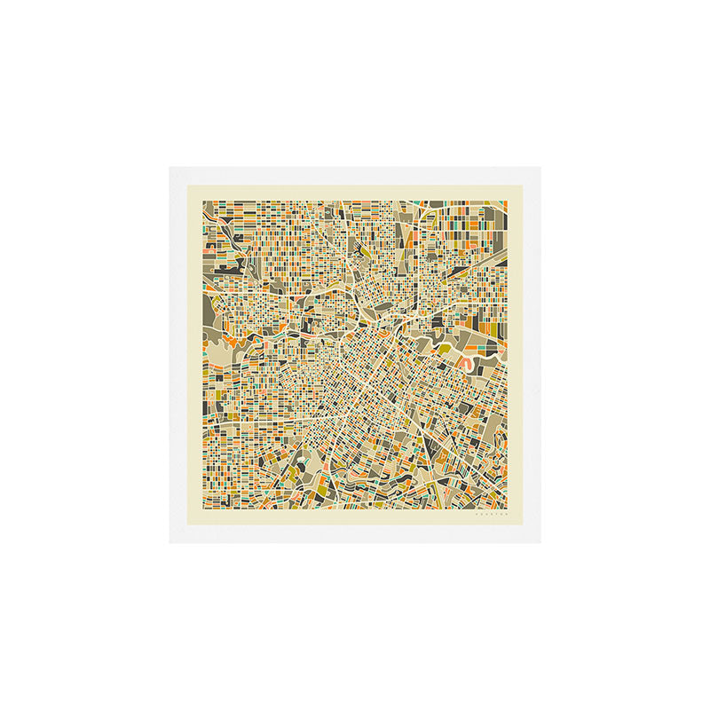 HOUSTON MAP Art Print Gallery Image 1