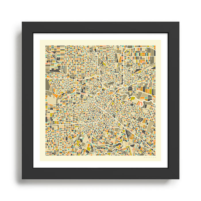 HOUSTON MAP Framed Art Print Gallery Image 1
