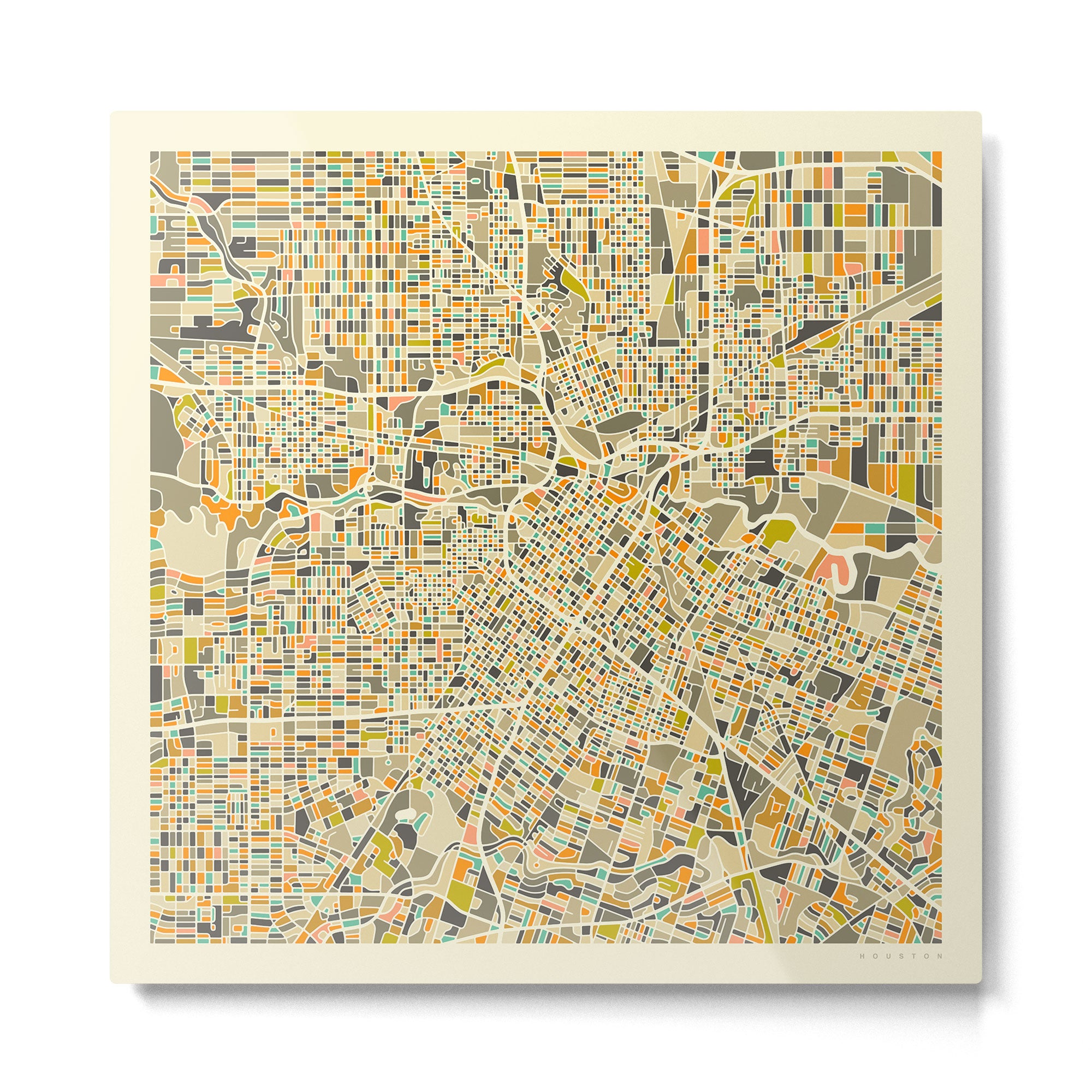 HOUSTON MAP Metal Print Gallery Image 2