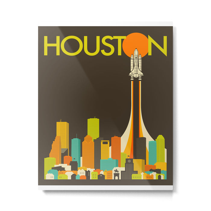 HOUSTON SKYLINE Metal Print Gallery Image 1