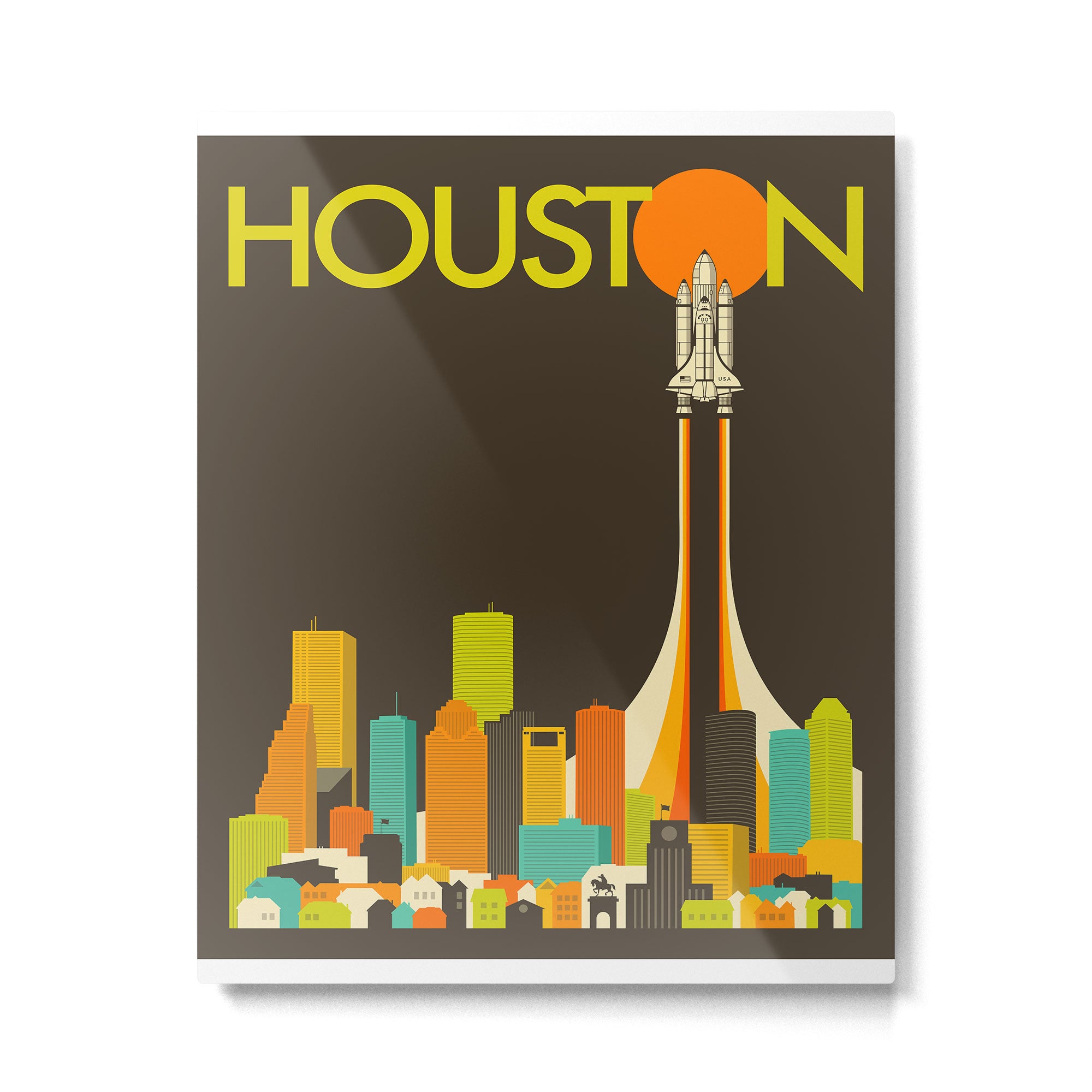 HOUSTON SKYLINE Metal Print Gallery Image 4