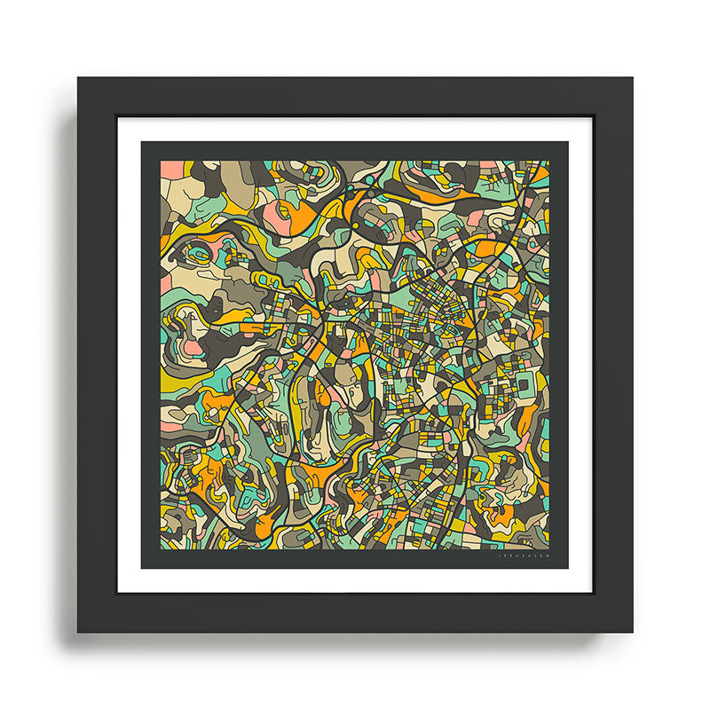 JERUSALEM MAP Framed Art Print Gallery Image 1